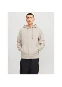 Jack & Jones Kapuzensweatshirt JACK & JONES "JJESTAR BASIC SWEAT HOOD NOOS" Gr. L, gelb (moonbeam) Herren Sweatshirts mit Rippbündchen