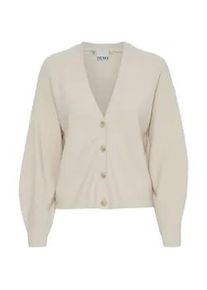 Strickjacke Ichi "Strickjacke IHBOSTON CA3" Gr. S, beige (almond milk) Damen Strickjacken