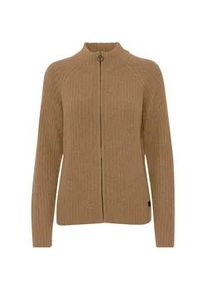 Strickjacke oxmo "Strickjacke OXSal" Gr. XS, beige (tannin melange) Damen Strickjacken