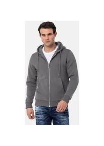 Cipo & Baxx Sweatjacke CIPO & BAXX "Jacken" Gr. L, grau (anthrazit) Herren Sweatjacken mit Kapuze, CL556