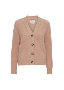 Strickjacke Pulz Jeans "Strickjacke PZIris" Gr. XL, rosa (mahogany rose melange) Damen Strickjacken