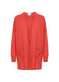 Cardigan Ichi "Strickcardigan IHAlpa" Gr. M, rot (poppy rot) Damen Strickjacken