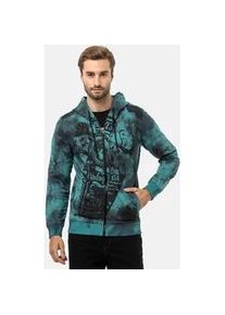 Cipo & Baxx Sweatjacke CIPO & BAXX "Jacken" Gr. 2XL, grün Herren Sweatjacken mit Print, CL561