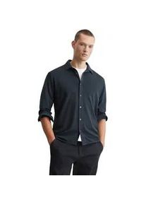 Marc O'Polo Langarm-Poloshirt MARC O'POLO "aus Bio-Baumwolle mit Elasthan" Gr. M, blau (dunkelblau) Herren Shirts