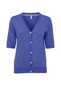 Strickjacke Pulz Jeans "Strickjacke PZSara" Gr. L, blau (dazzling melange) Damen Strickjacken