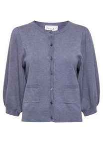 Strickjacke Pulz Jeans "Strickjacke PZSara" Gr. XL, blau (blau granite melange) Damen Strickjacken