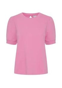 T-Shirt Ichi "T-Shirt IHYarla" Gr. L, pink (super pink) Damen Shirts