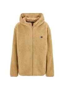 Sweatjacke Tommy Jeans PLUS "TJM REG BADGE TEDDY ZIP TRU EXT" Gr. XXXL, relic tan Herren Sweatjacken Große Größen