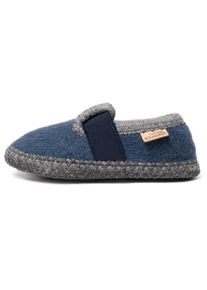 Living Kitzbühel Living Kitzbühel T-Modell mit Häkelverzierung Hüttenschuhe Kinder Freizeit (Gr 25 |blau/grau)