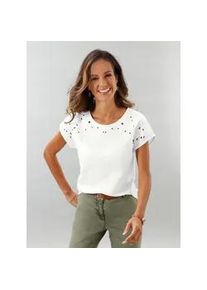 WITT Rundhalsshirt INSPIRATIONEN "Shirt" Gr. 42, beige (ecru) Damen Shirts