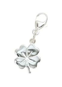 Charm-Einhänger Jobo "Anhänger Kleeblatt" Charms silberfarben (silber 925) Damen 925 Silber