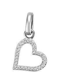 Ketten-Anhänger Firetti "Schmuck Geschenk Silber 925 Halsschmuck Anhänger Herz "LIEBE"" Schmuckanhänger Gr. Silber 925 (Sterlingsilber), 0,80 g, silberfarben (silberfarben, kristallweiß, kristallweiß) Damen mit Zirkonia (synth.)