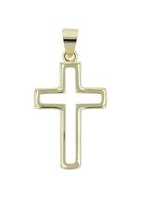 Ketten-Anhänger ADELIA ́S "Damen Anhänger Kreuz aus 925 Silber" Schmuckanhänger goldfarben (gold) Damen