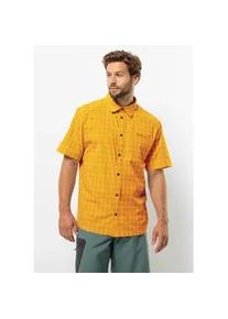 Funktionshemd Jack Wolfskin "NORBO S/S SHIRT M" Gr. XXL (58), Normalgrößen, gelb (curry, check) Herren Hemden