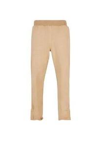 Jogginghose Urban Classics "Urban Classics Herren Heavy Terry Garment Dye Slit Sweatpants" Gr. M, US-Größen, beige (unionbeige) Herren Hosen