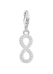 Charm-Einhänger Thomas Sabo "Infinity/Unendlichkeitsschleife mit Zirkoniasteinen, 2171-051-21" Charms bunt (silberfarben, weiß, weiß) Damen mit Zirkonia (synth.)