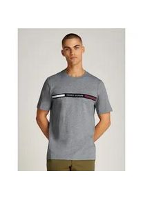 T-Shirt Tommy Hilfiger "HILFIGER CHEST INSERT TEE" Gr. L, grau (medium heather) Herren Shirts