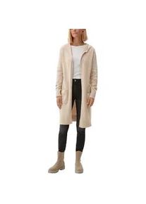 Kapuzenstrickjacke s.Oliver Gr. 42, beige (sand) Damen Strickjacken ohne Verschluss, mit Seitentaschen