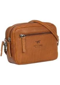 Schultertasche Mustang "Catania" Gr. B/H/T: 17cm x 14cm x 7cm, braun (cognac) Damen Taschen