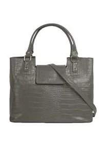 Henkeltasche CLUTY Gr. B/H/T: 30cm x 20cm x 6cm onesize, grau Damen Taschen echt Leder, Made in Italy