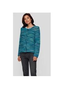 Strickjacke Rabe "Rabe" Gr. 46, blau (petrol) Damen Strickjacken