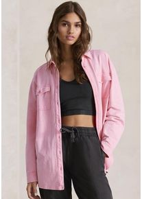 Buffalo Blusenshirt 'PinkPalms' pink Gr. 36/38 für Damen. Mit hoch geschlossener Ausschnitt. Loose Fit. Nachhaltig.