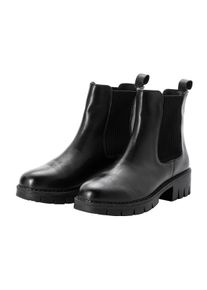 sheego Damen Stiefelette "Große Größen", Gr. 38, schwarz, Obermaterial: 100% Leder, elegant, Schuhe, mit stark profilierter Sohle, aus Leder