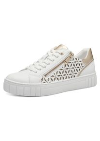 Marco Tozzi Damen Plateausneaker, Gr. 39, gold, Lederimitat, gemustert, sportlich, Schuhe, Freizeitschuh, Halbschuh, Schnürschuh mit unterlegtem