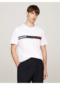 Tommy Hilfiger Herren T-Shirt "HILFIGER CHEST INSERT TEE", weiß, casual, Gr. XXL, Single Jersey, Obermaterial: 100% Baumwolle, Shirts