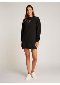 Damen Sweatkleid "EMBROIDERED MONOLOGO CREW DRESS", schwarz, feminin, Gr. XL, Calvin Klein Jeans, unifarben, Jersey, Obermaterial: 61% Baumwolle, 39%