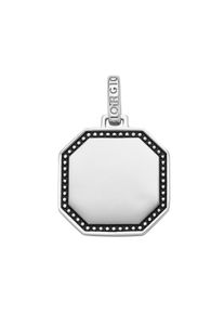Herren Ketten-Anhänger "achteckig, Rand in Kugeloptik, Silber 925", 3cm, Silber 925 (Sterlingsilber), silber, Giorgio Martello MILANO, Silber 925