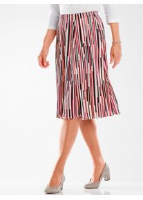 Classic Basics Damen Plisseerock, schwarz, Gr. 56, bedruckt, gemustert, mehrfarbig, 100% Polyester, Röcke