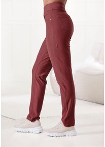 H.I.S. H.I.S Damen Schlupfhose, Gr. 32, rot, Obermaterial: 70% Baumwolle, 25% Polyester, 5% Elasthan, unifarben, Basic, Hosen, in Jeans Optik, Loungewear
