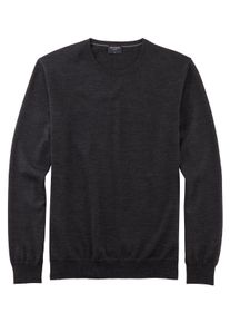 OLYMP Herren Rundhalspullover "OLYMP Strick Casual", grau, casual, Gr. L, Obermaterial: 100% Schurwolle, Pullover, moderner Strickpullover