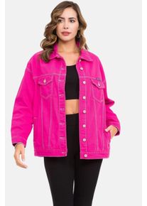 Cipo & Baxx CIPO & BAXX Damen Jeansjacke "Jeansjacke", pink, casual, Gr. M, unifarben, 100% Baumwolle, Jacken, mit stylischen auffälligen Elementen, WJ211
