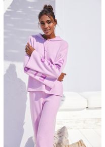 ELBSAND Damen Hoodie, Gr. 32, rosa, Feinstrick, Strick, Obermaterial: 50% Viskose (LENZING ECOVERO), 28% Polyester, 22% Nylon, unifarben, meliert,