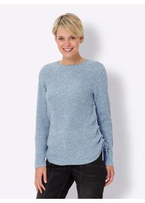 Classic Basics Damen Rundhalspullover "Pullover", blau, Gr. 40, unifarben, 100% Polyacryl, Pullover