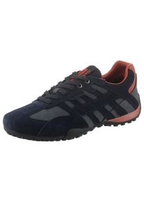 Geox Herren Sneaker "UOMO SNAKE A", Gr. 41, blau, Veloursleder, Lederimitat, sportlich, Schuhe, Freizeitschuh, Halbschuh, Schnürschuh mit