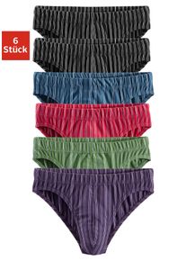 Le Jogger Herren Slip, Gr. 3, bunt, Jersey, Obermaterial: 90% Baumwolle, 5% Elasthan, 5% Polyester, gestreift, Unterhosen, mit garngefärbten Streifen