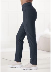H.I.S. H.I.S Damen Schlupfhose, Gr. 36, blau, Obermaterial: 70% Baumwolle, 25% Polyester, 5% Elasthan, unifarben, Basic, Hosen, in Jeans Optik, Loungewear