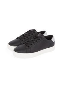 Damen Plateausneaker "CLASSIC CUPSOLE LOW OHB", Calvin Klein Jeans, Gr. 38, silber, Leder, Lederimitat, sportlich, Schuhe, Schnürschuh, Halbschuh,