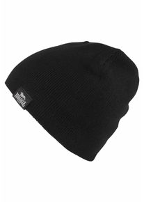 Lonsdale Herren Strickmütze "LEAFIELD Set Mütze+Schal", schwarz, sportlich, unifarben, Strick, Kunstfaser, Mützen, Set aus Schal undMütze