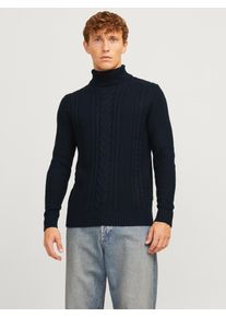 Jack & Jones JACK & JONES Herren Rollkragenpullover "JJCRAIG KNIT ROLL NECK AW24", blau, modisch, Gr. S, unifarben, Strick, Obermaterial: 82% Polyacryl, 18%