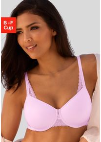 Lascana Damen Minimizer-BH, Gr. 80, lila, Microtouch, Spitze, Spacer, Obermaterial: 87% Polyamid, 13% Elasthan, feminin, BHs, mit Spacer-Schalen und