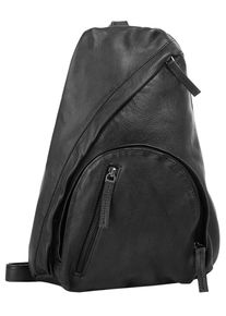 wouwou Damen Umhängetasche, schwarz, Leder, vintage, Taschen, echt Leder