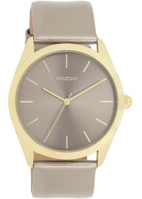 Oozoo Damen Quarzuhr, grau, Armbanduhren, Armbanduhr, Damenuhr, Herrenuhr, Lederarmband, analog