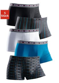 H.I.S. H.I.S Herren Hipster, Gr. S, blau, Jersey, Obermaterial: 95% Baumwolle, 5% Elasthan, unifarben, gestreift, Unterhosen, knapp sitzende Boxershorts aus