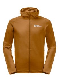 Jack Wolfskin Herren Fleecejacke "BAISELBERG HOODED FZ M", braun, Gr. S, Obermaterial: 95% Polyester, 5% Elastan; Futter: 100% Polyester, Jacken