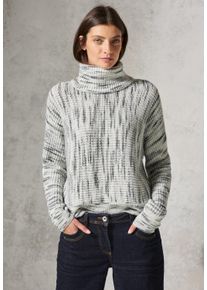 Cecil Damen Rollkragenpullover, weiß, casual, Gr. XL, gemustert, Web, 34% Baumwolle, 31% Polyacryl, 29% Polyester, 6% Nylon, Pullover, im soften