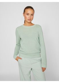 Vila Damen Rundhalspullover "VIDALO O-NECK L/S KNIT TOP- NOOS", grün, modisch, Gr. XS, unifarben, Feinstrick, Obermaterial: 100% Baumwolle, Pullover